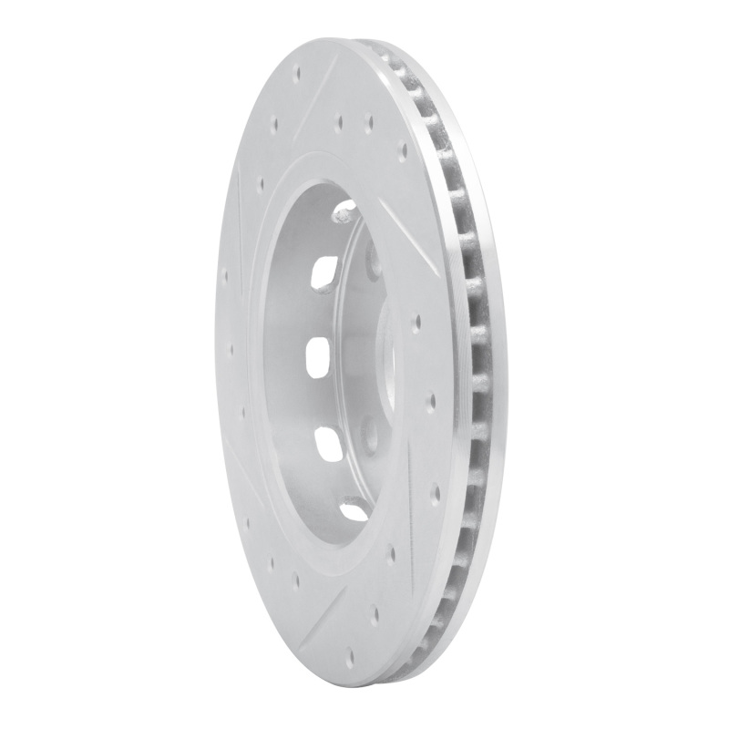 Kia Spectra Brake Rotor (1) - Front Right - R1 Concepts - Drilled & Slotted - Silver - `94-`00